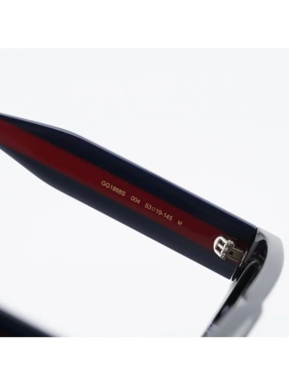 Gucci GG1868S 004 Sunglasses Havana/Blue/Red Square Frame, Brown Lenses